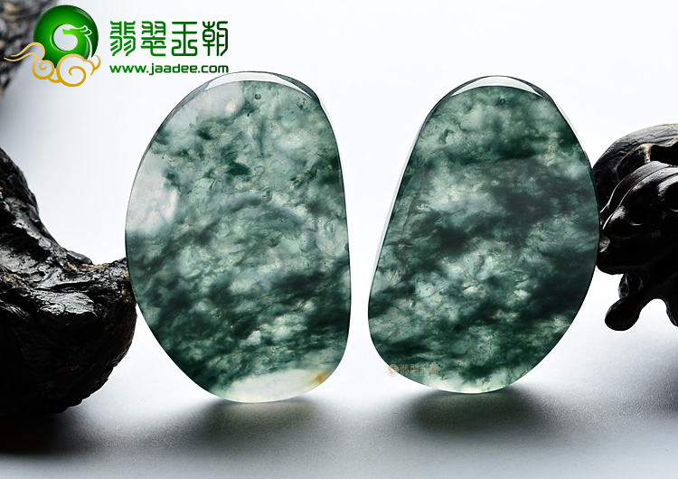 (超值推荐)冰种飘花龙牌挂件(一对)