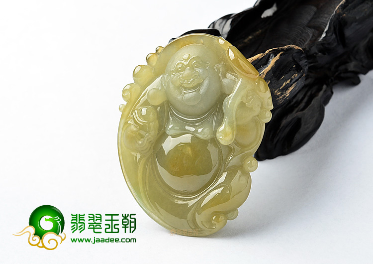 (超值推荐)糯冰种黄翡玉佛挂件
