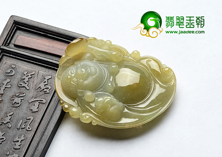 (超值推荐)糯冰种黄翡玉佛挂件