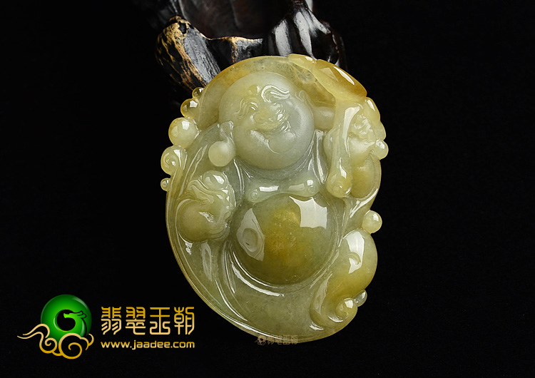 (超值推荐)糯冰种黄翡玉佛挂件