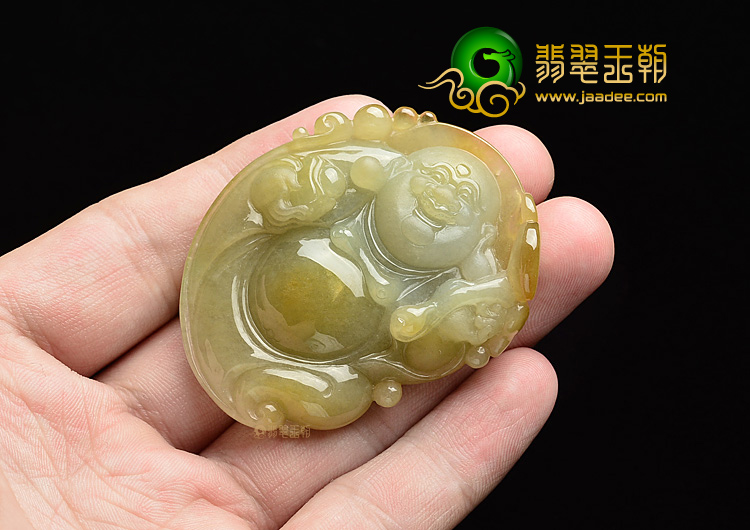 (超值推荐)糯冰种黄翡玉佛挂件