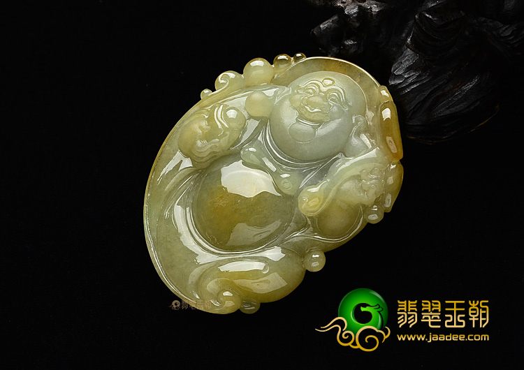 (超值推荐)糯冰种黄翡玉佛挂件