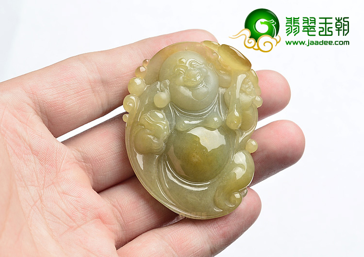 (超值推荐)糯冰种黄翡玉佛挂件