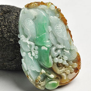 (超值推荐)糯冰种三彩喜上眉梢挂件