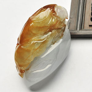 冰种晴水褐红翡英明神武挂件