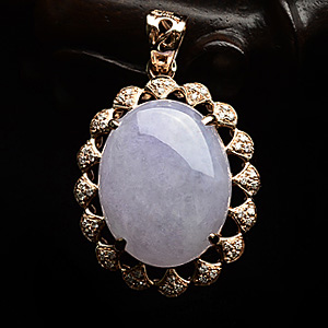 (超值推荐)糯冰种紫罗兰镶玫瑰金胸坠(真钻)