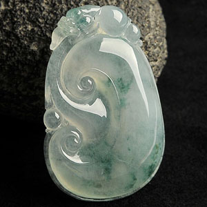 冰种飘花如意挂件