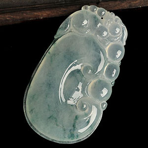 冰种飘花貔貅如意挂件