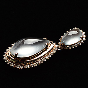 (超值推荐)玻璃种镶玫瑰金水滴胸坠(真钻)