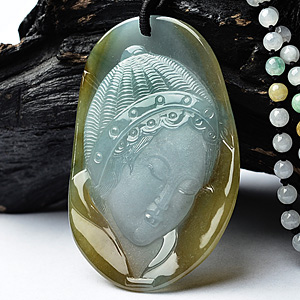 (超值推荐)冰种晴水褐黄翡阿诗玛挂件