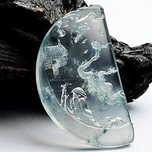 (超值推荐)玻璃种飘花登峰造极挂件