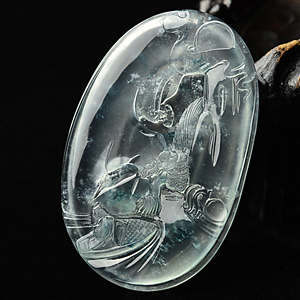 (超值推荐)玻璃种飘花延年益寿挂件