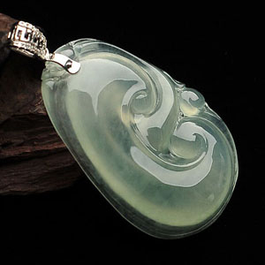 (超值推荐)冰种晴水如意挂件(金扣)