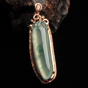 (超值推荐)冰种飘花镶玫瑰金福瓜胸坠(真钻)