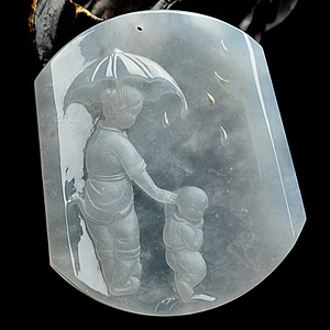 (超值推荐)冰种晴水母子情深挂件