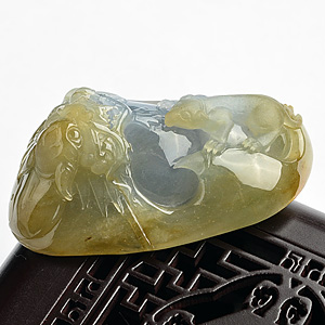 (超值推荐)糯冰种黄翡望子成龙挂件