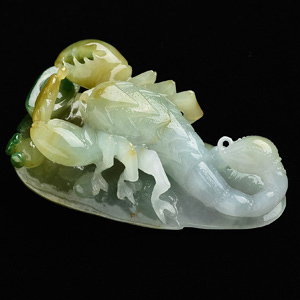 (超值推荐)糯冰种黄加绿毒霸天下挂件