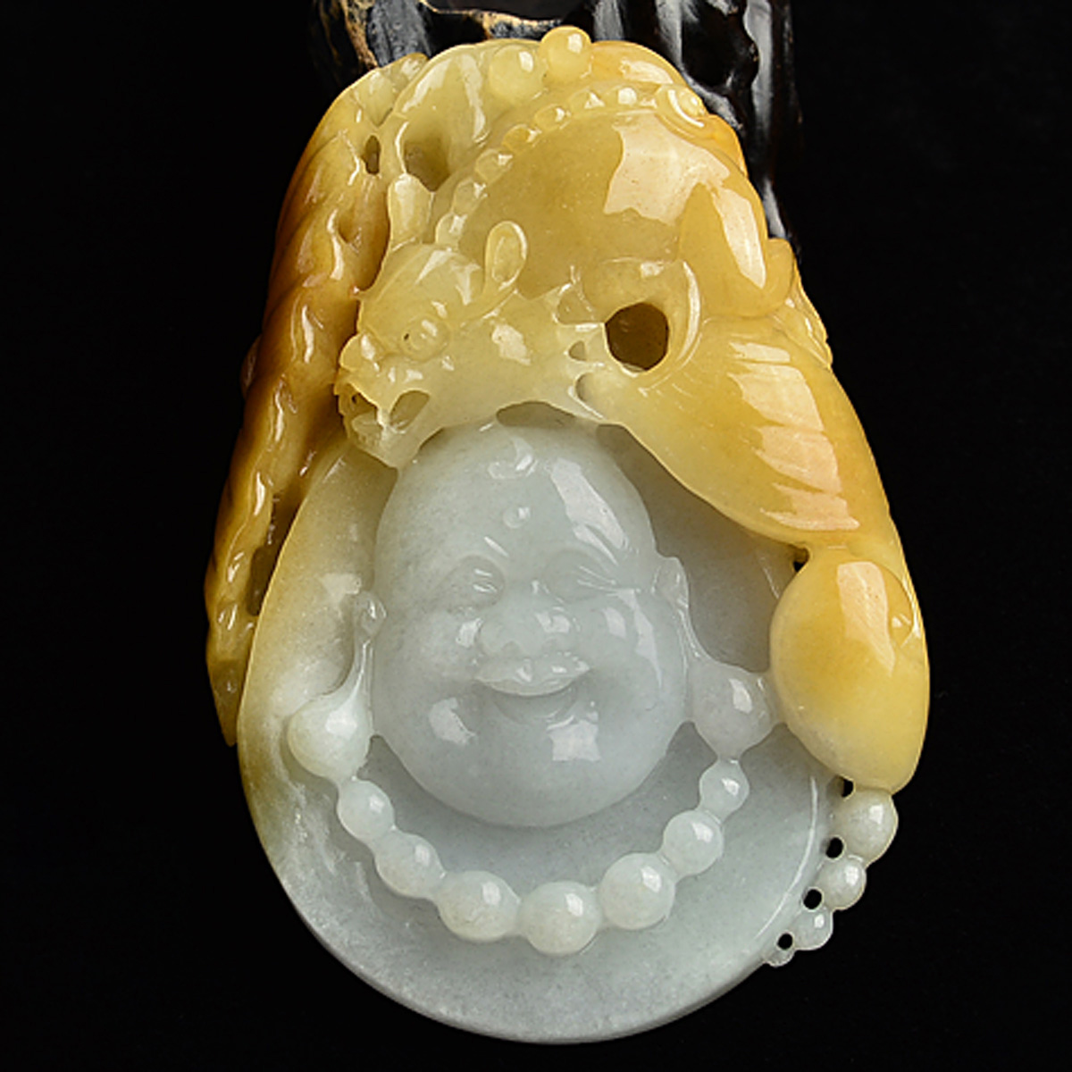 (超值推荐)糯冰种黄翡望子成龙挂件