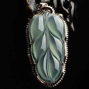 (超值推荐)冰种晴水镶玫瑰金金枝玉叶胸坠(真钻)