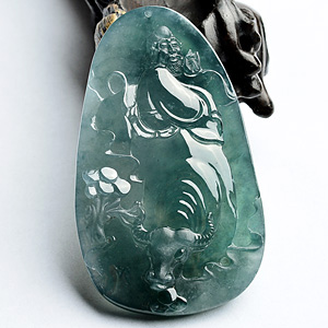 (超值推荐)冰种蓝水老子出关挂件