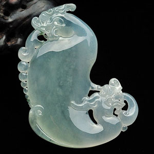 (超值推荐)冰种晴水飘花仿古龙挂件