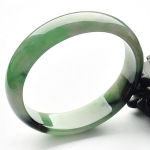 糯冰种蓝绿飘花贵妃镯(56.6mm-51mm)
