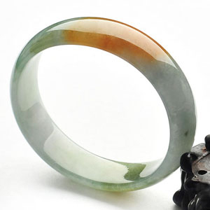 糯冰种晴水飘黄翡贵妃镯(54.5mm-48.7mm)