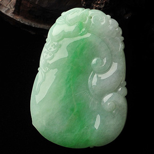 (超值推荐)糯冰种飘翠如意挂件