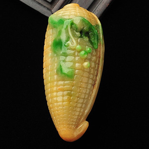 (超值推荐)糯冰种黄加绿五谷丰登挂件