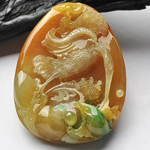 (超值推荐)冰种黄加绿一路连科挂件