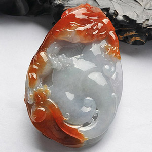 (超值推荐)糯冰种褐红翡今非昔比挂件