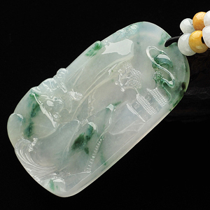 冰种飘花太白醉酒挂件