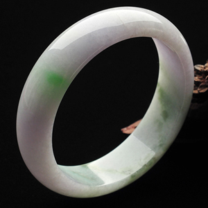 糯冰种淡三彩手镯(58.4mm)