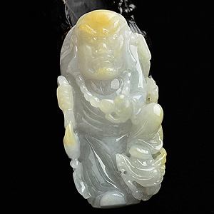 (超值推荐)糯冰种黄翡达摩挂件