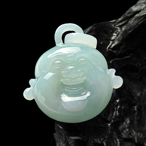 糯冰种晴水佛头挂件