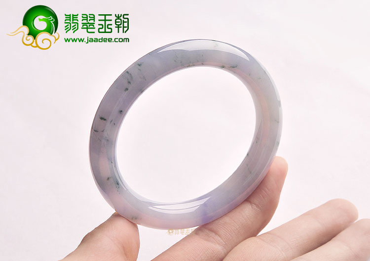 （超值推荐）冰种淡紫罗兰飘花圆条手镯(53.6mm)