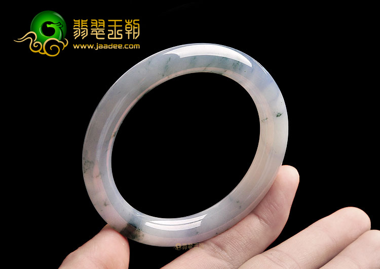 （超值推荐）冰种淡紫罗兰飘花圆条手镯(54.5mm)
