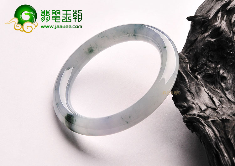 （超值推荐）冰种淡紫罗兰飘花圆条手镯(54.5mm)