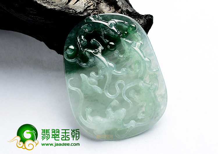 (超值推荐)糯冰种飘花五鼠运财挂件