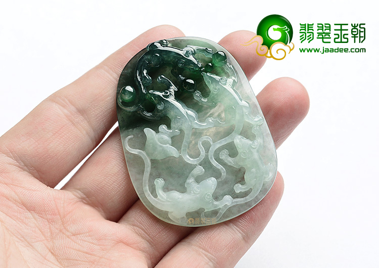 (超值推荐)糯冰种飘花五鼠运财挂件