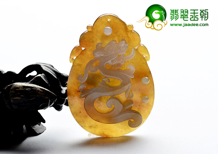 (超值推荐)糯冰种褐黄翡龙牌挂件