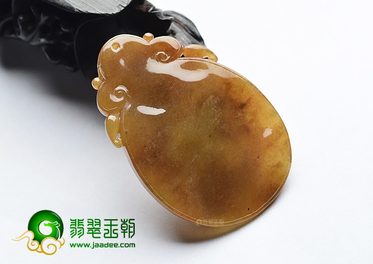 (超值推荐)糯冰种褐黄翡龙牌挂件