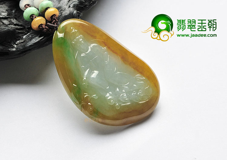 (超值推荐)糯冰种黄加绿观音挂件