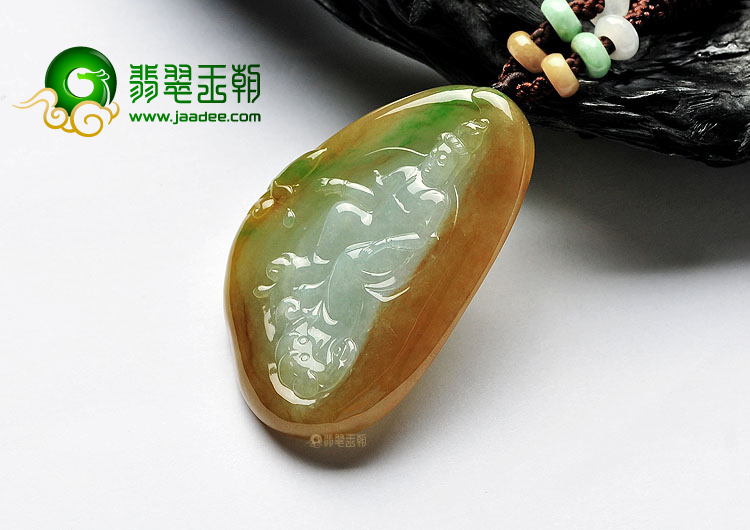 (超值推荐)糯冰种黄加绿观音挂件