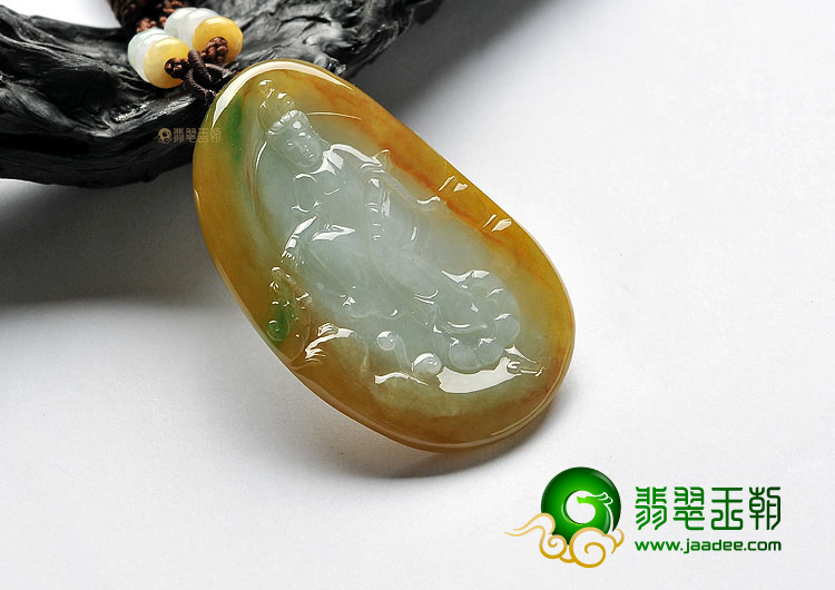 (超值推荐)糯冰种黄加绿观音挂件