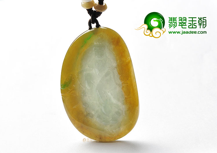 (超值推荐)糯冰种黄加绿观音挂件