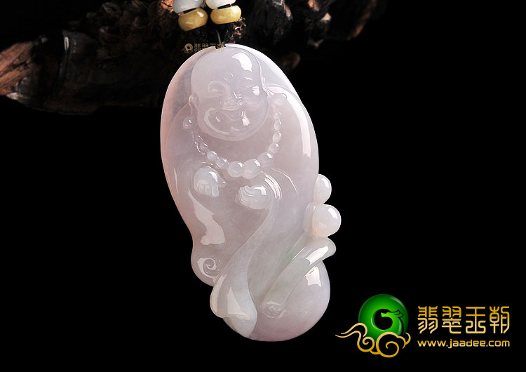 (超值推荐) 糯冰种淡春带彩玉佛挂件
