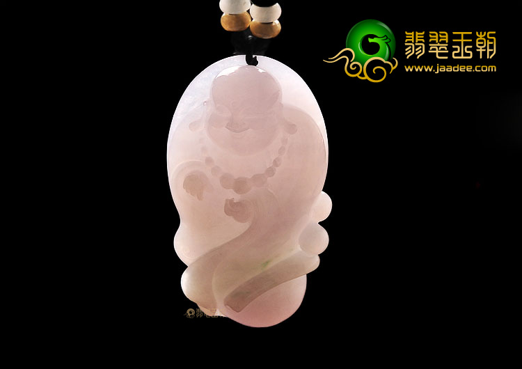 (超值推荐) 糯冰种淡春带彩玉佛挂件