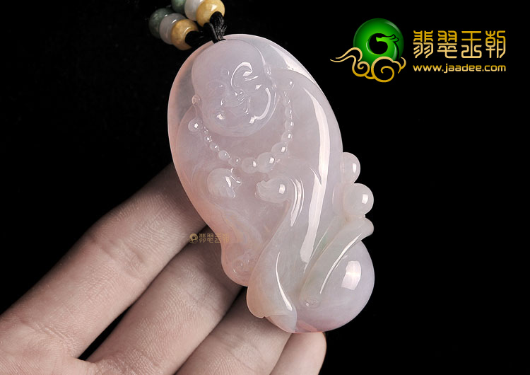 (超值推荐) 糯冰种淡春带彩玉佛挂件