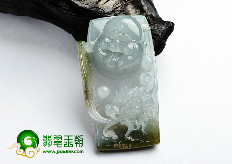 (超值推荐)糯冰种晴水褐黄翡望子成龙挂件